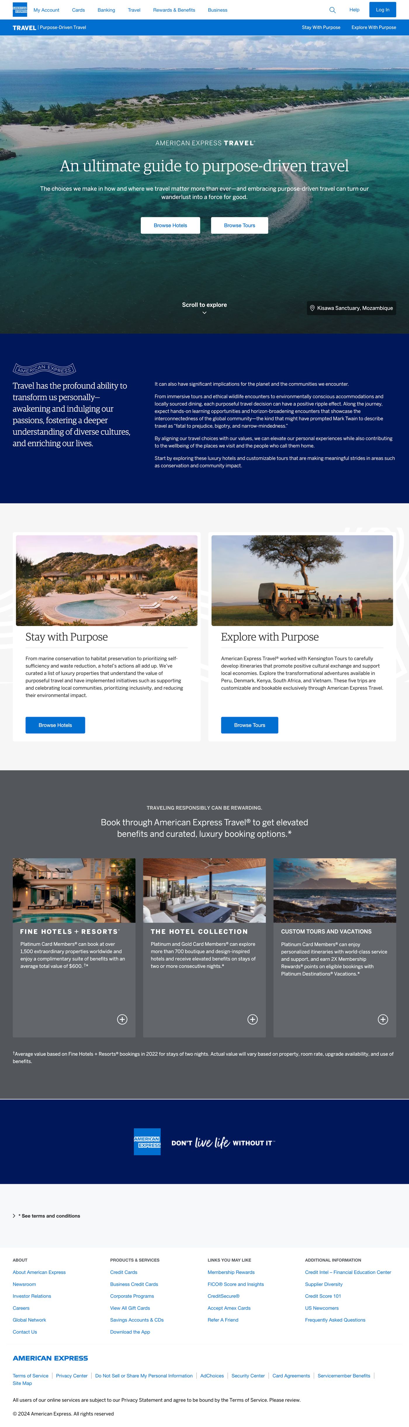 American Express Travel purpose-driven travel: guide