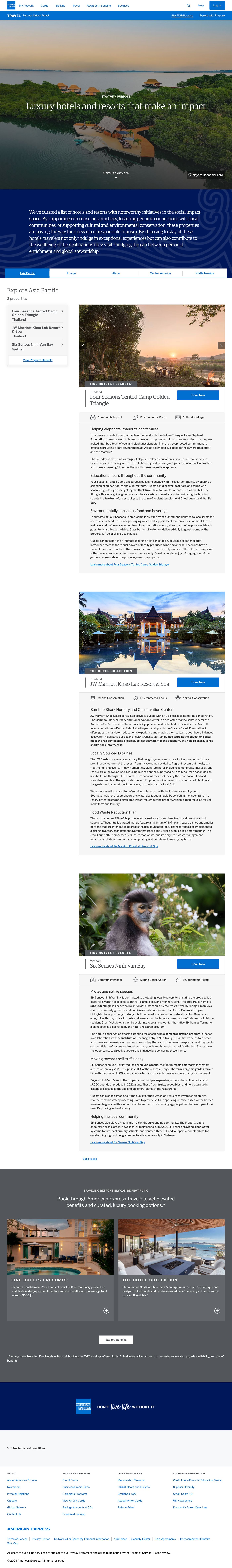 American Express Travel purpose-driven travel: stays