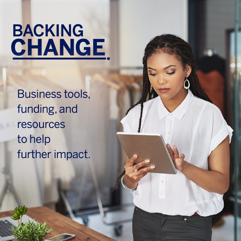 American Express Backing Change campaign asset