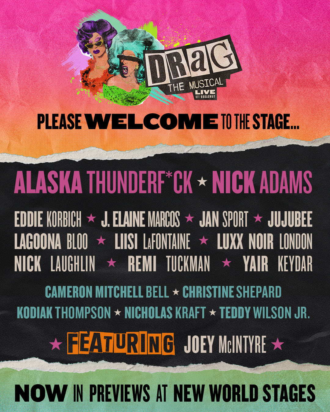 Paid social ad: festival-style cast poster