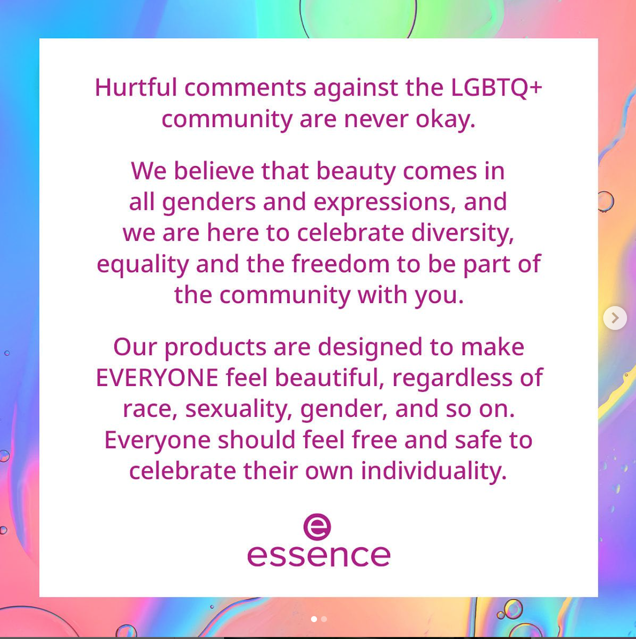 essence cosmetics Pride campaign asset