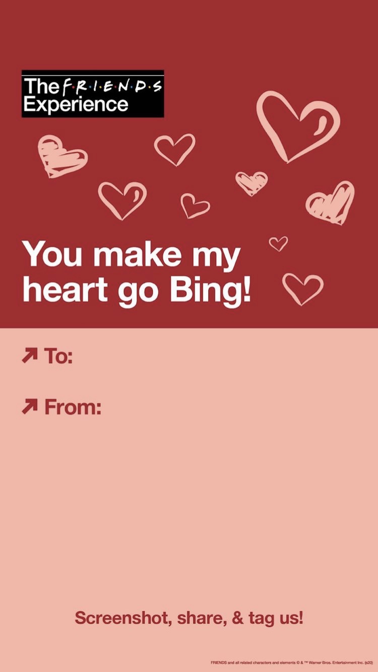 FRIENDS Experience Valentine's card graphic