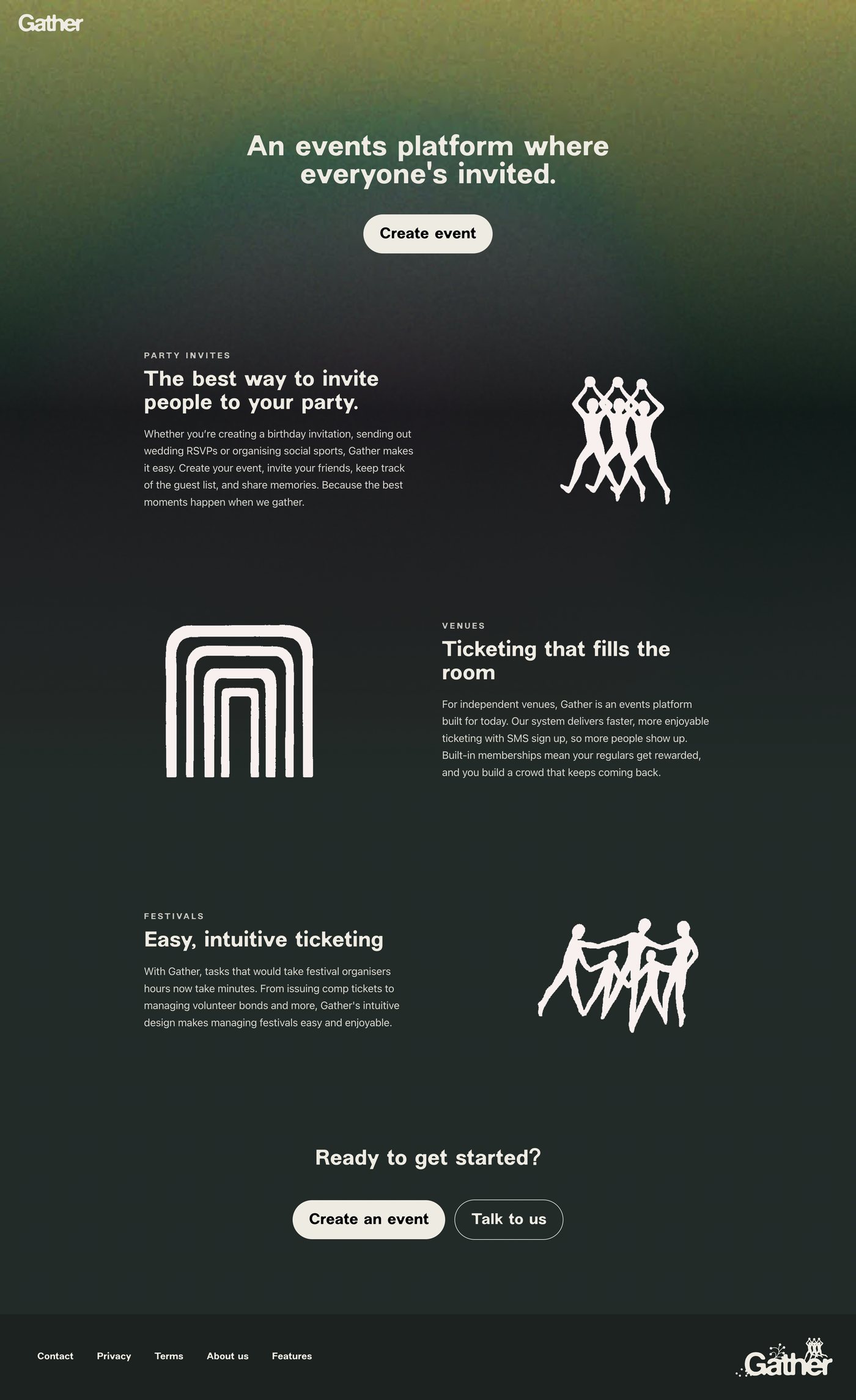 Gather features page