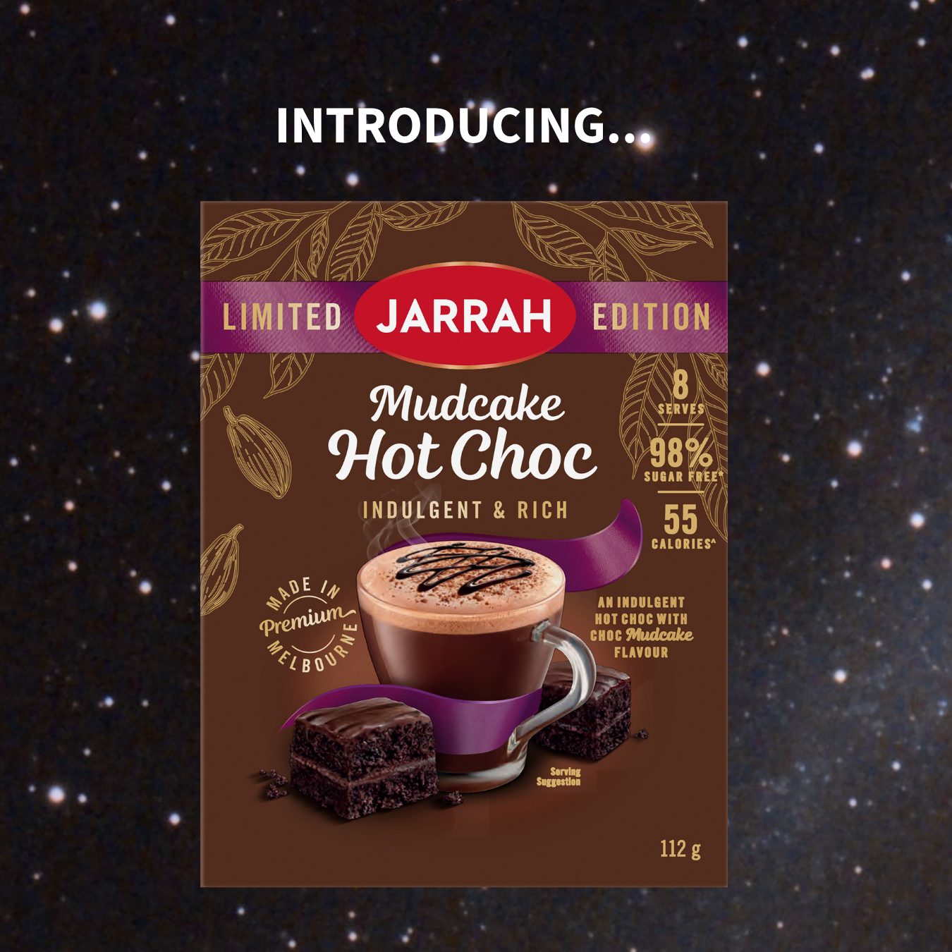 Jarrah social post: Mudcake launch carousel, slide 1