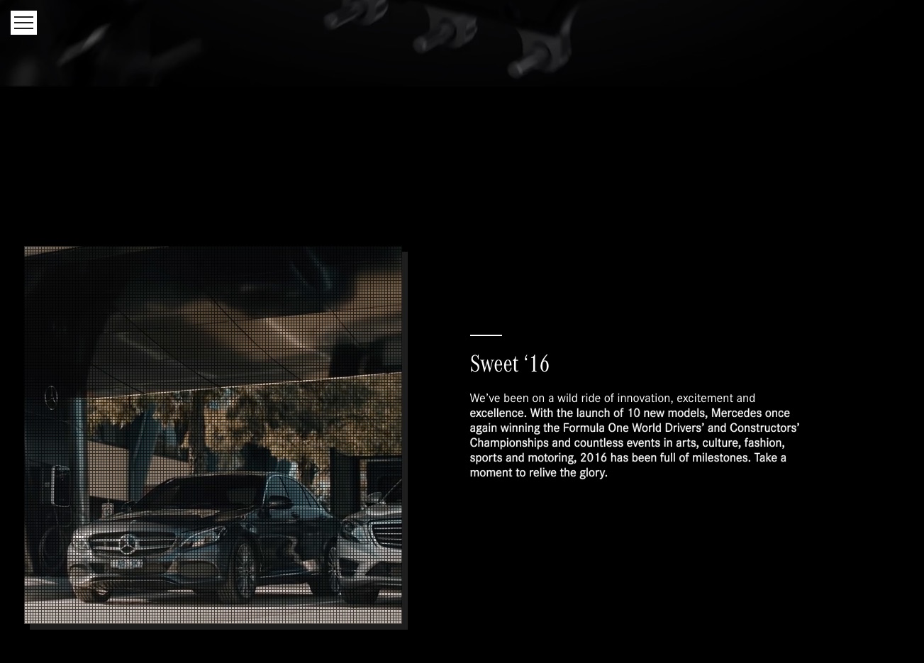 Mercedes-Benz end-of-year microsite, homepage