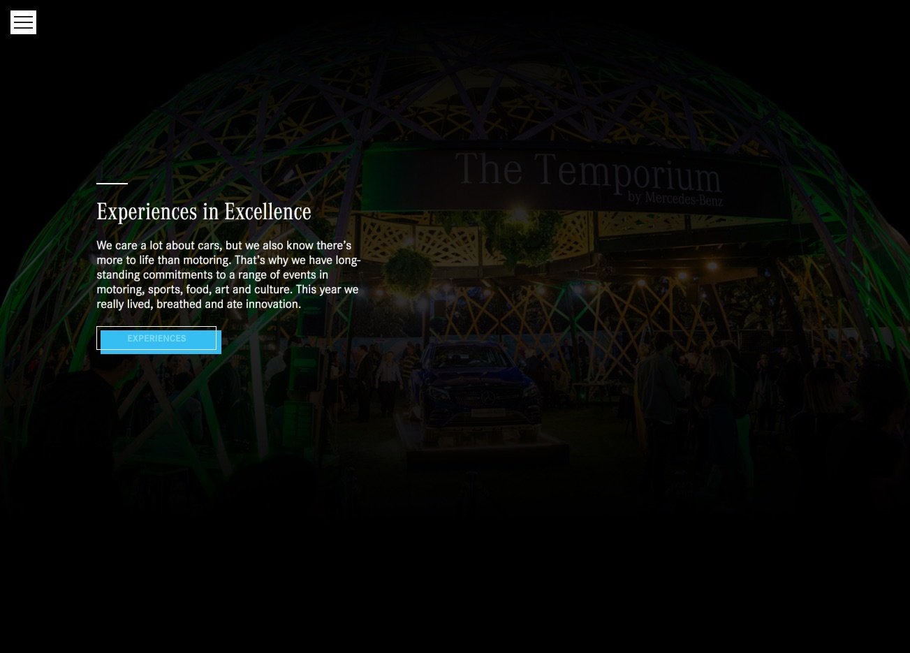 Mercedes-Benz end-of-year microsite, homepage