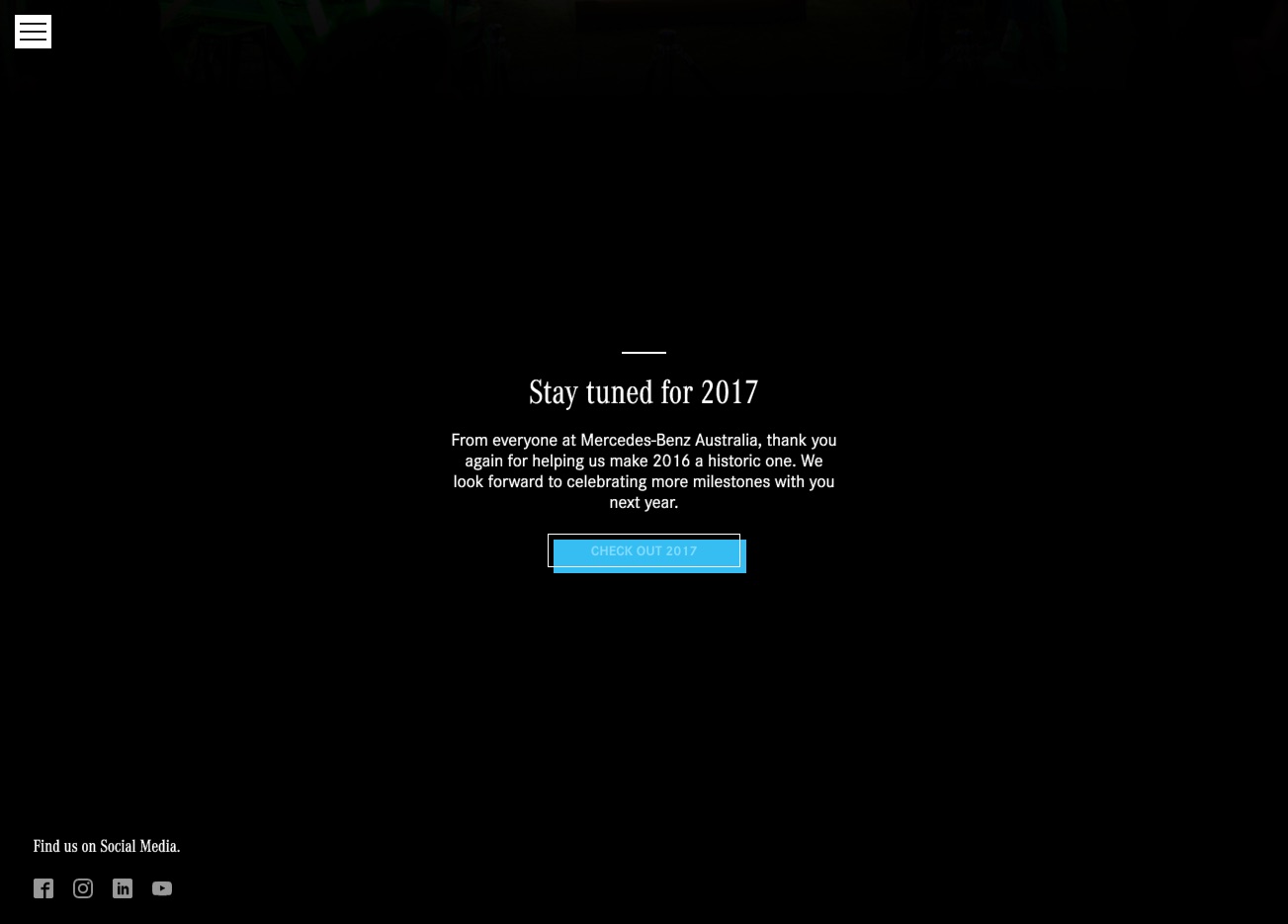 Mercedes-Benz end-of-year microsite, homepage