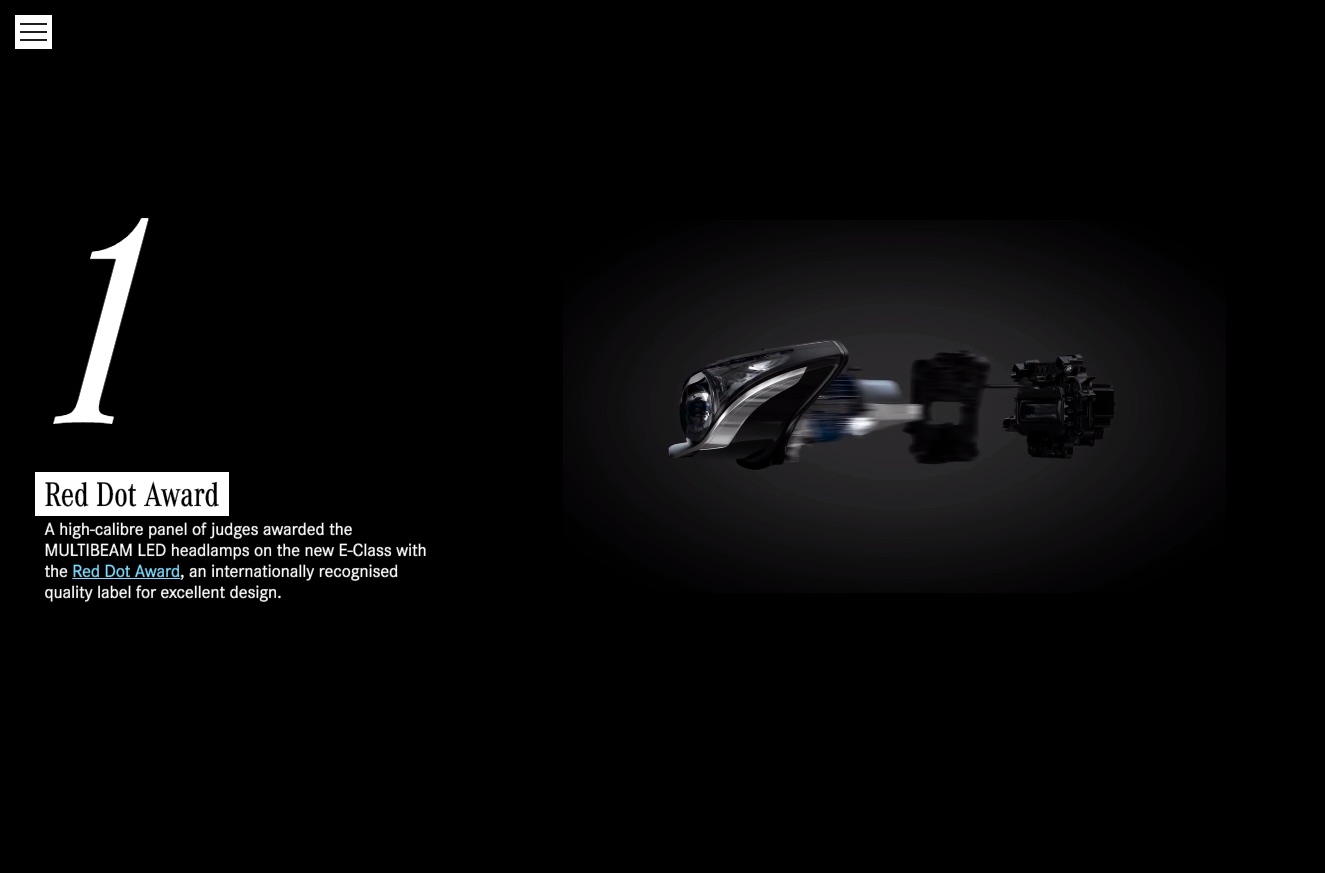 Mercedes-Benz end-of-year microsite, Cars page
