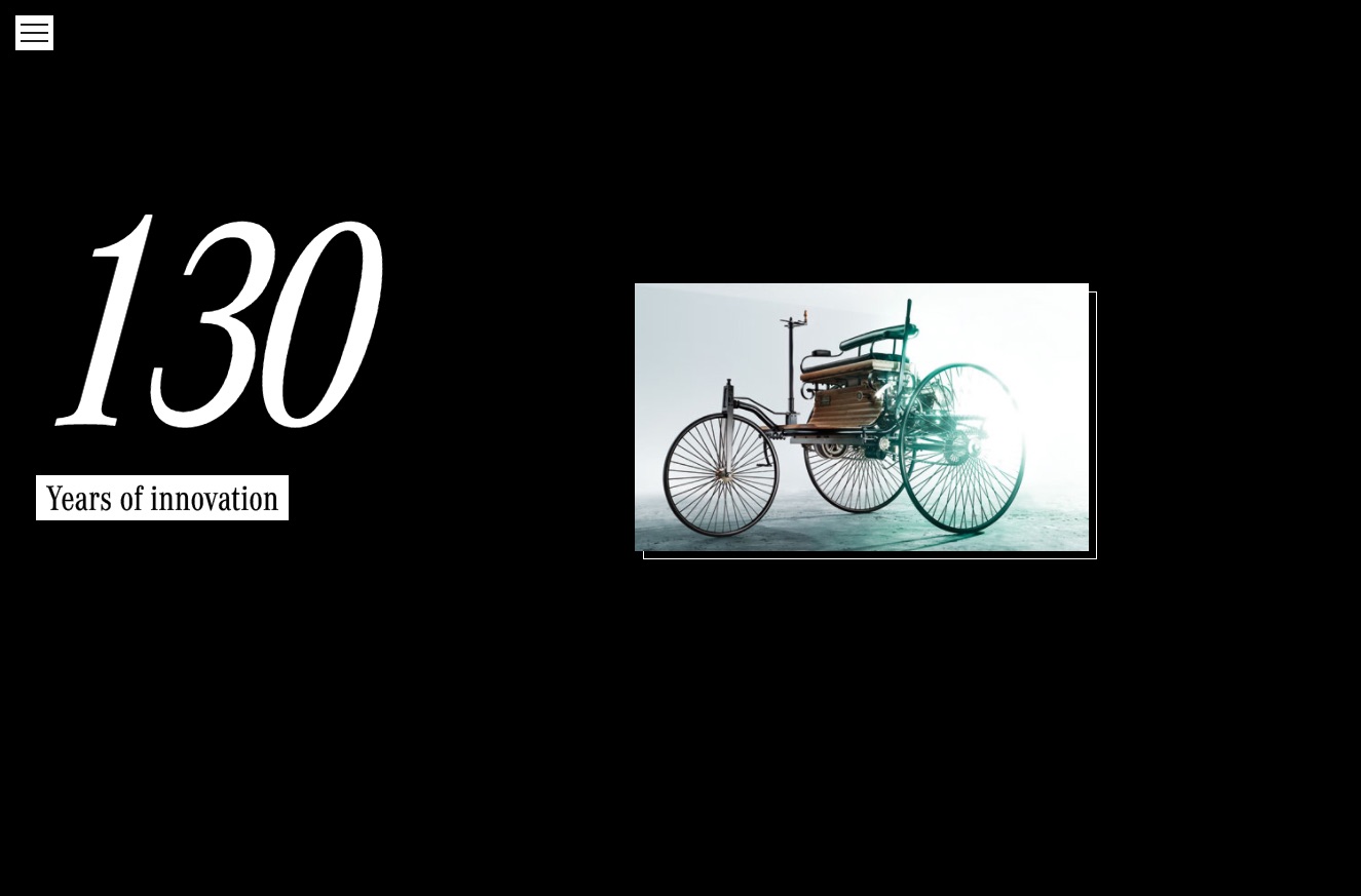 Mercedes-Benz end-of-year microsite, Cars page