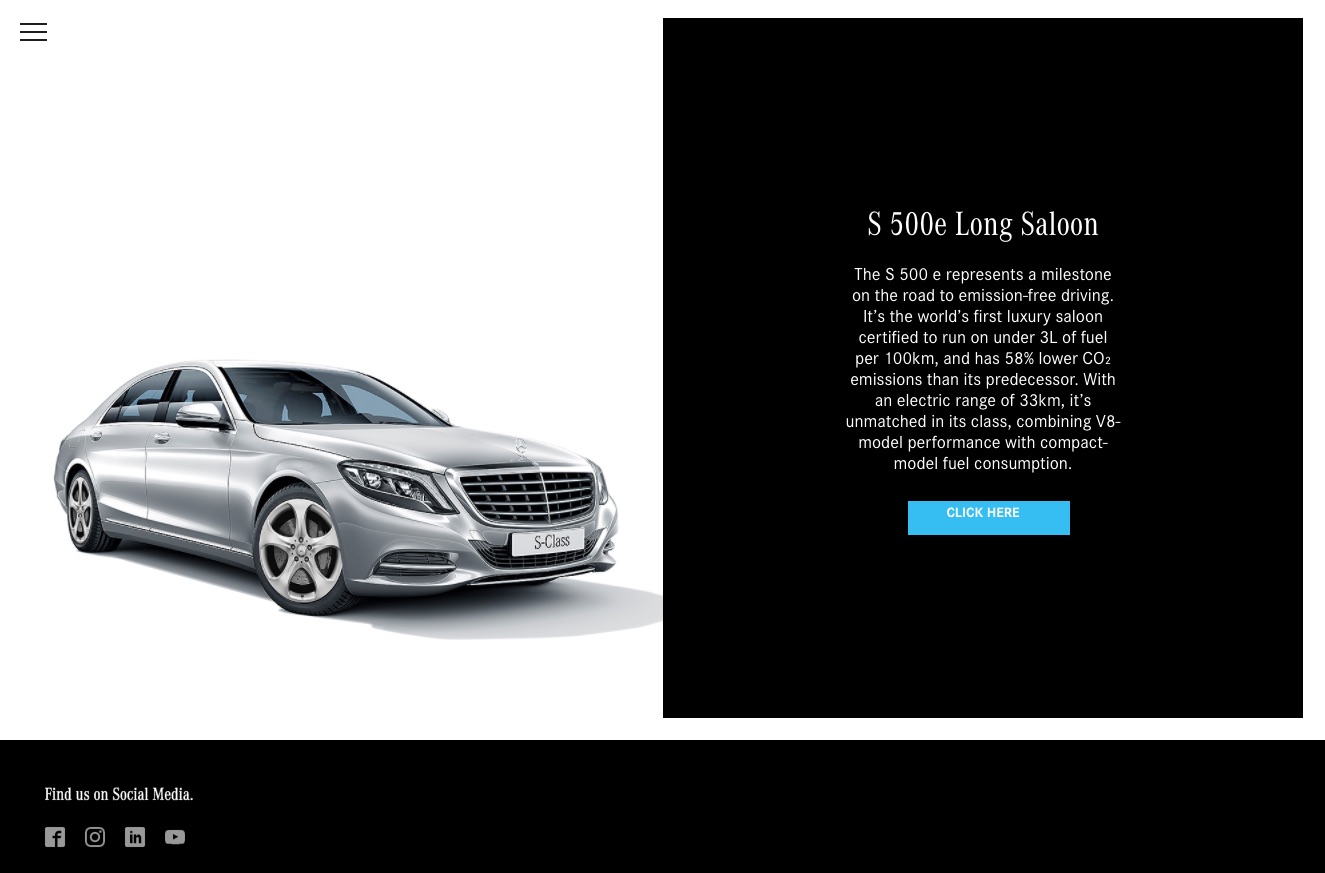 Mercedes-Benz end-of-year microsite, Hybrids page