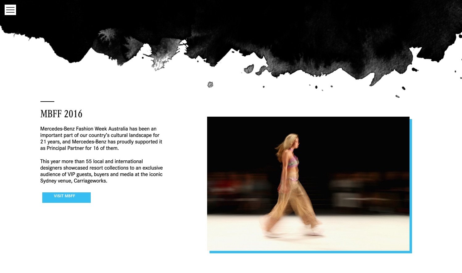 Mercedes-Benz end-of-year microsite, Fashion page