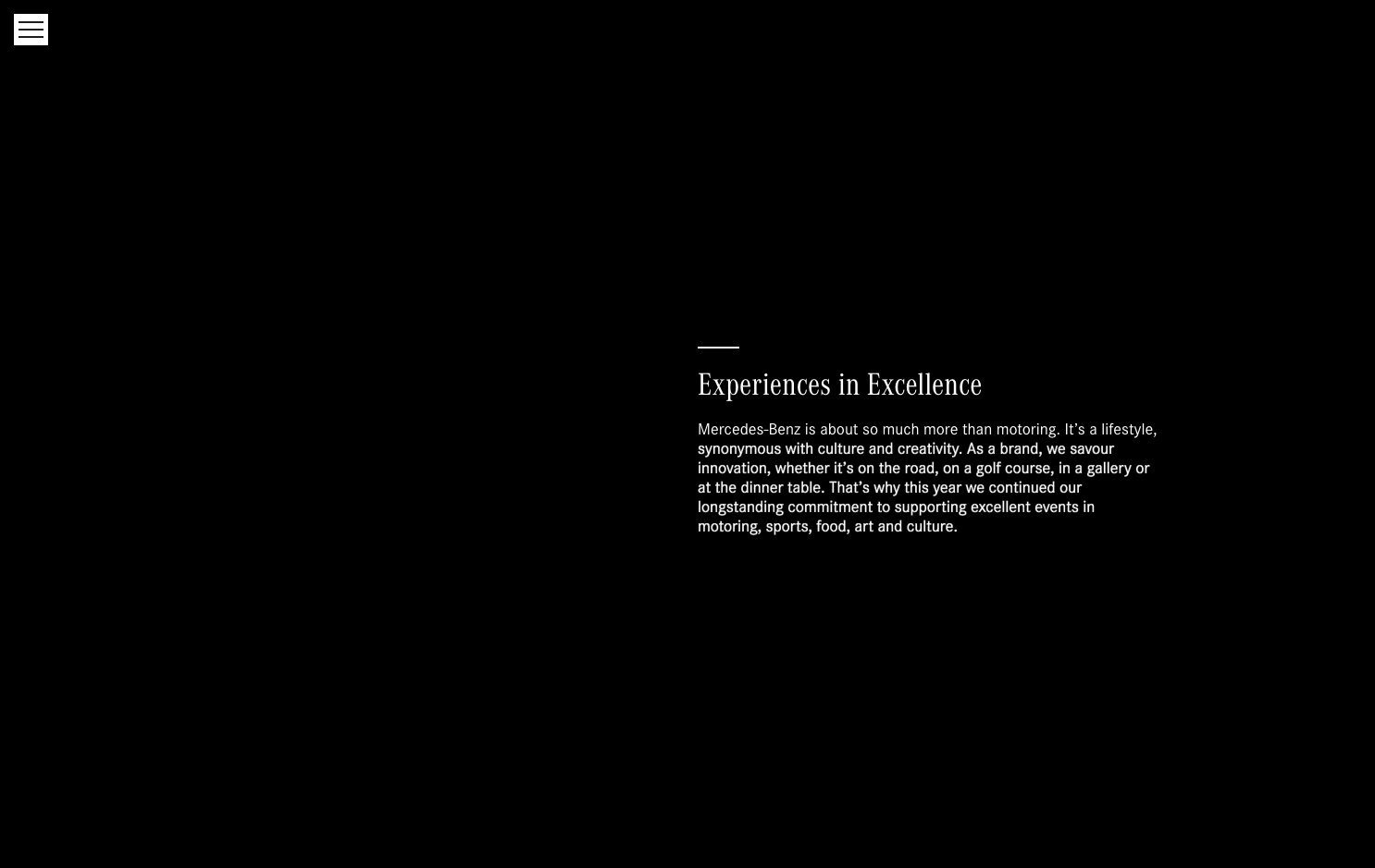 Mercedes-Benz end-of-year microsite, Experiences page