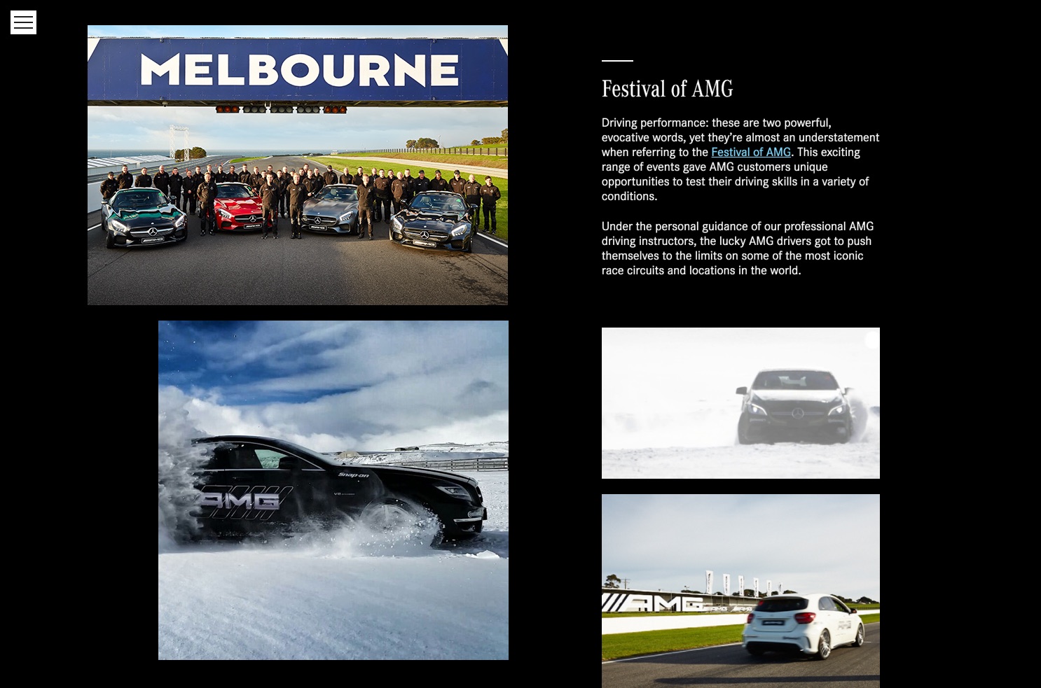 Mercedes-Benz end-of-year microsite, Experiences page