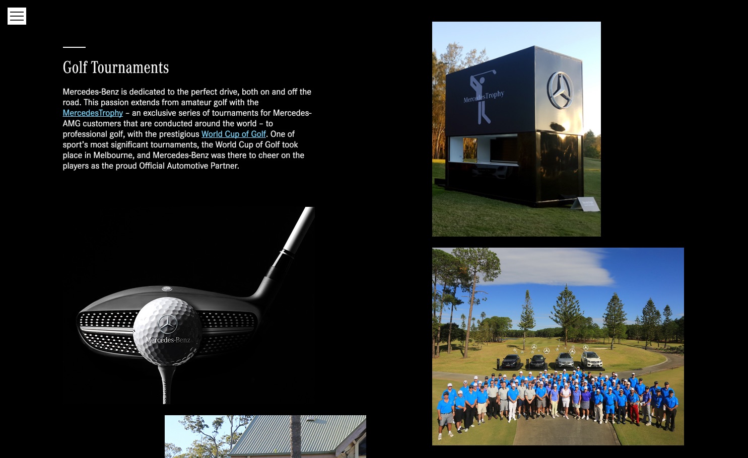 Mercedes-Benz end-of-year microsite, Experiences page