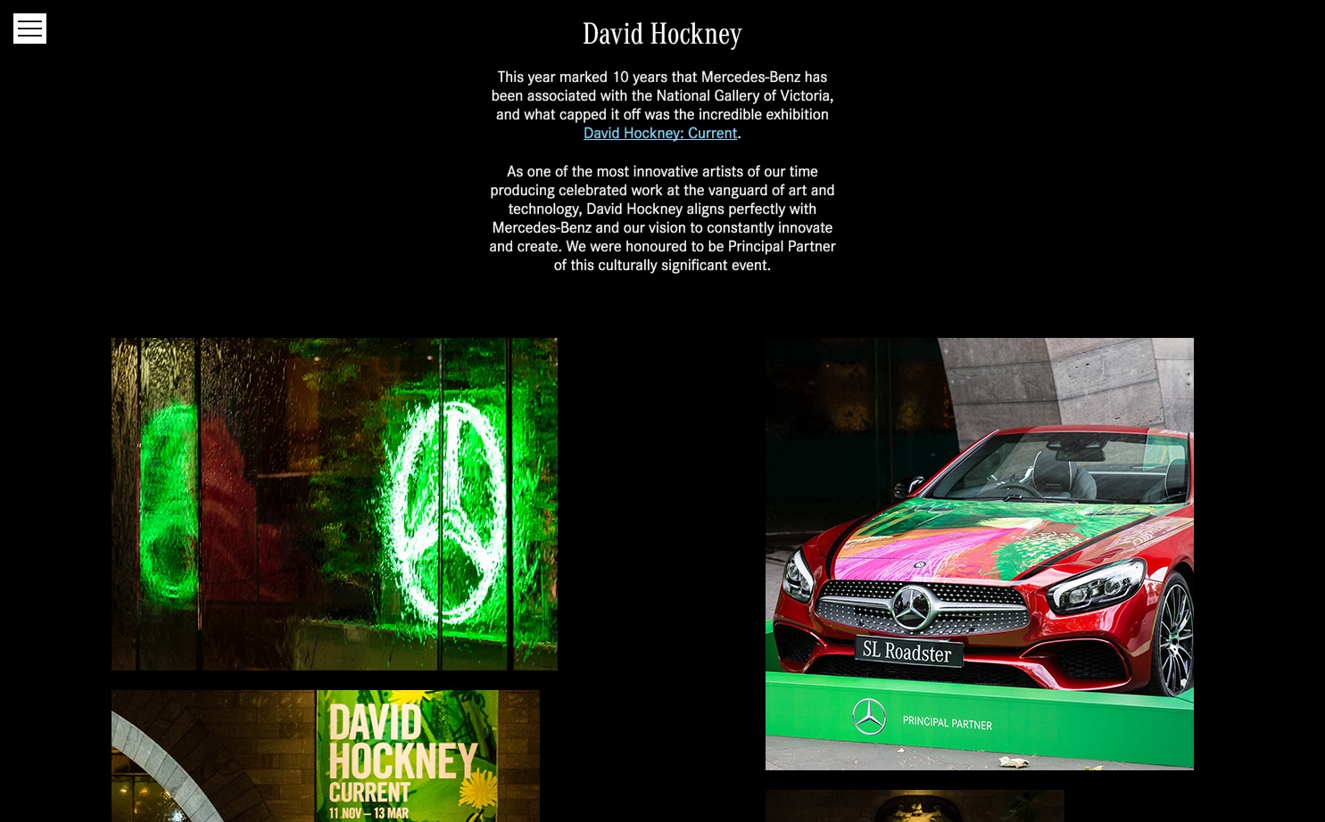 Mercedes-Benz end-of-year microsite, Experiences page