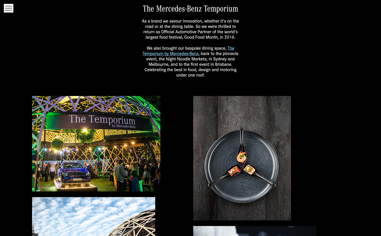 Mercedes-Benz end-of-year microsite, Experiences page
