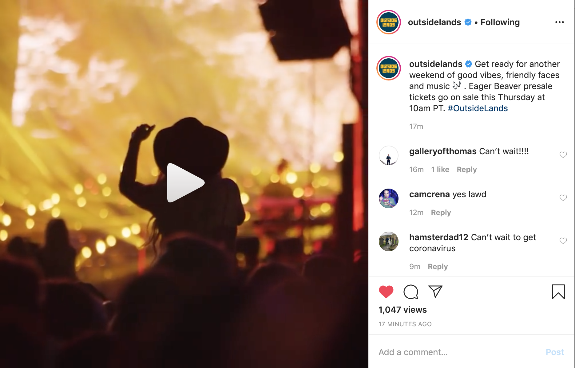 Outside Lands marketing graphic