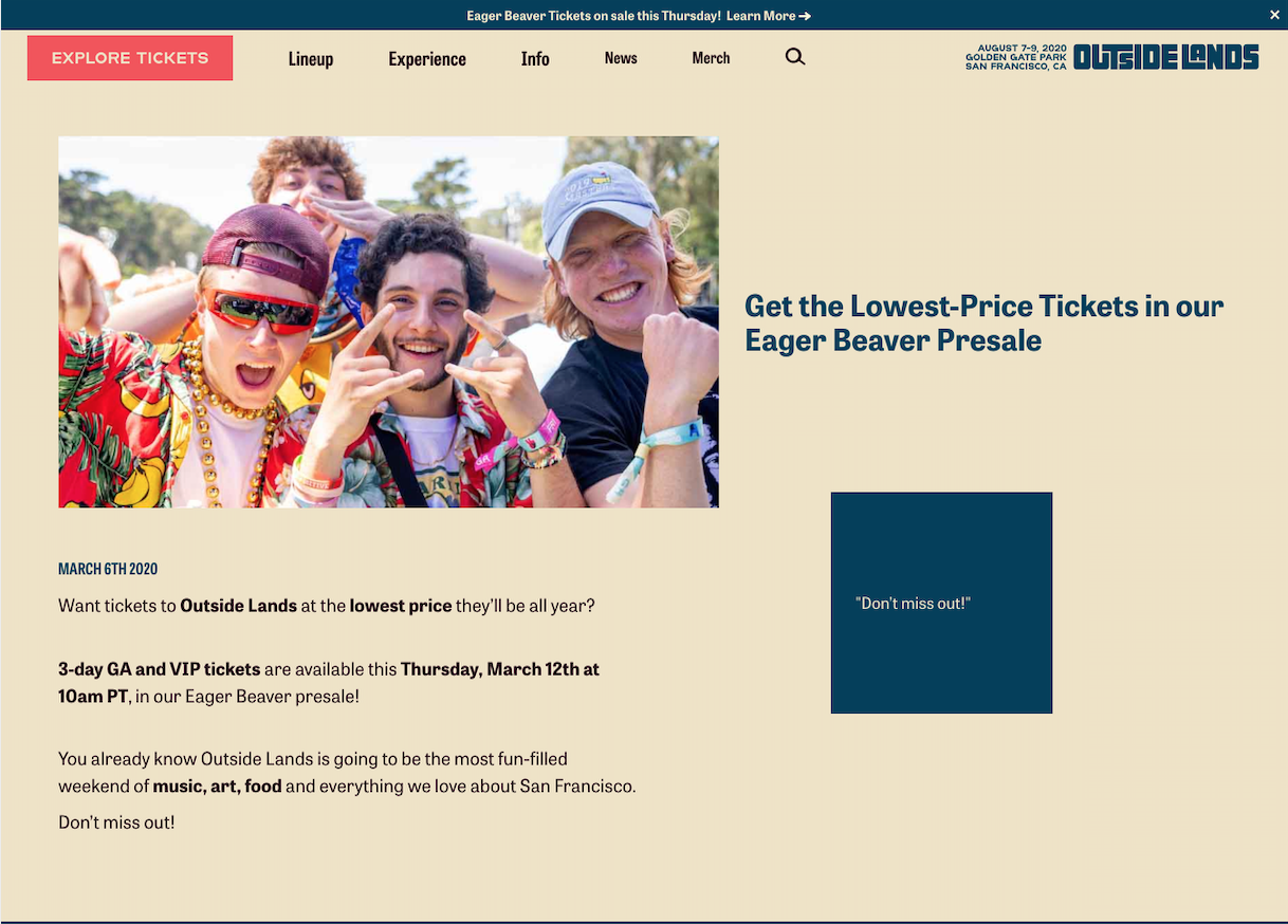 Outside Lands marketing graphic