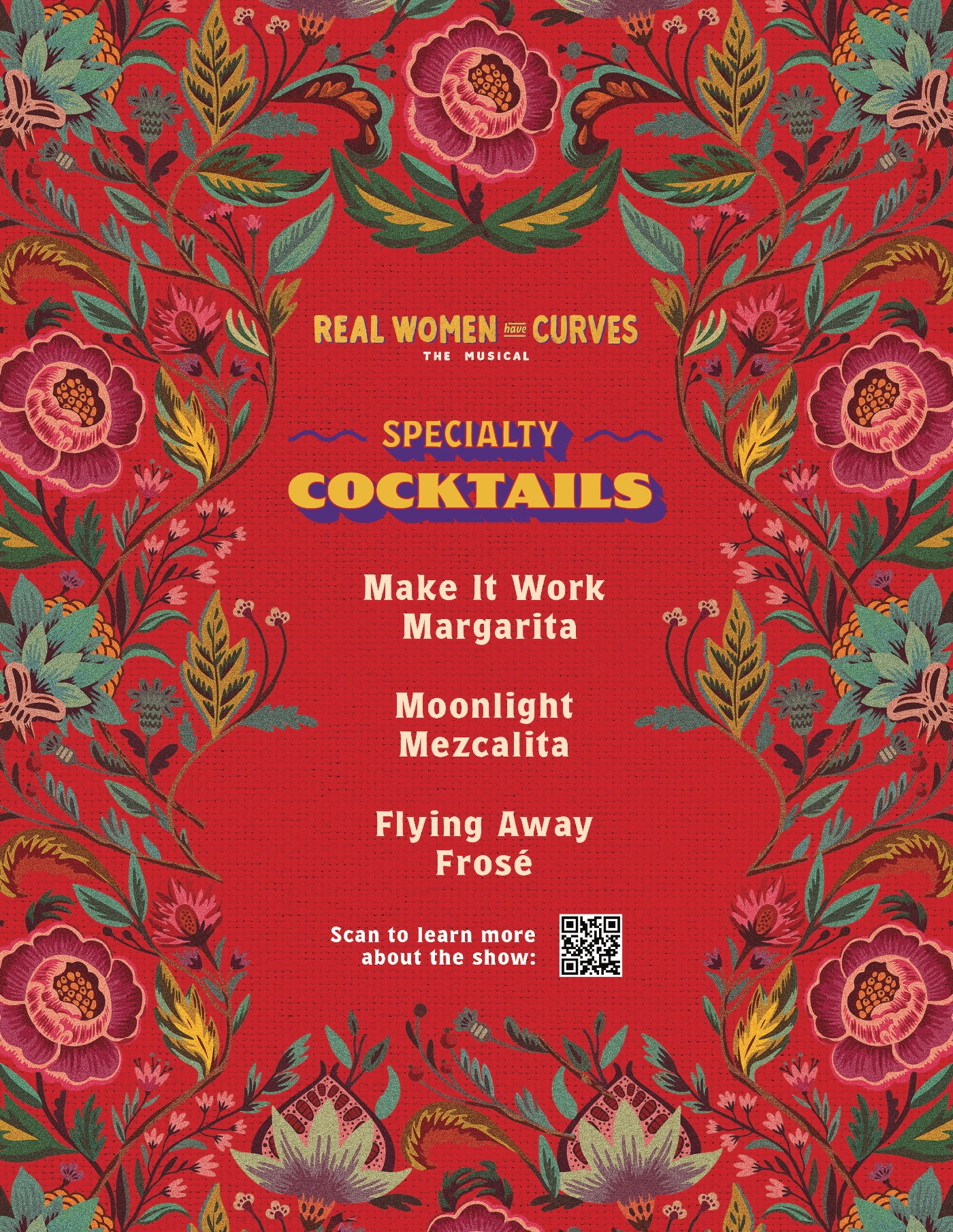 Specialty cocktails bar menu