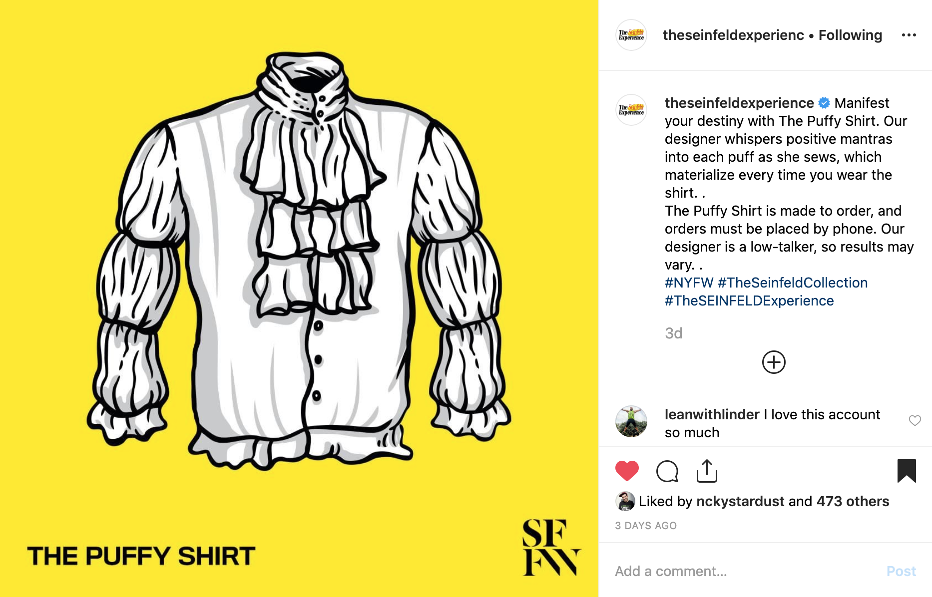 The Seinfeld Experience campaign asset