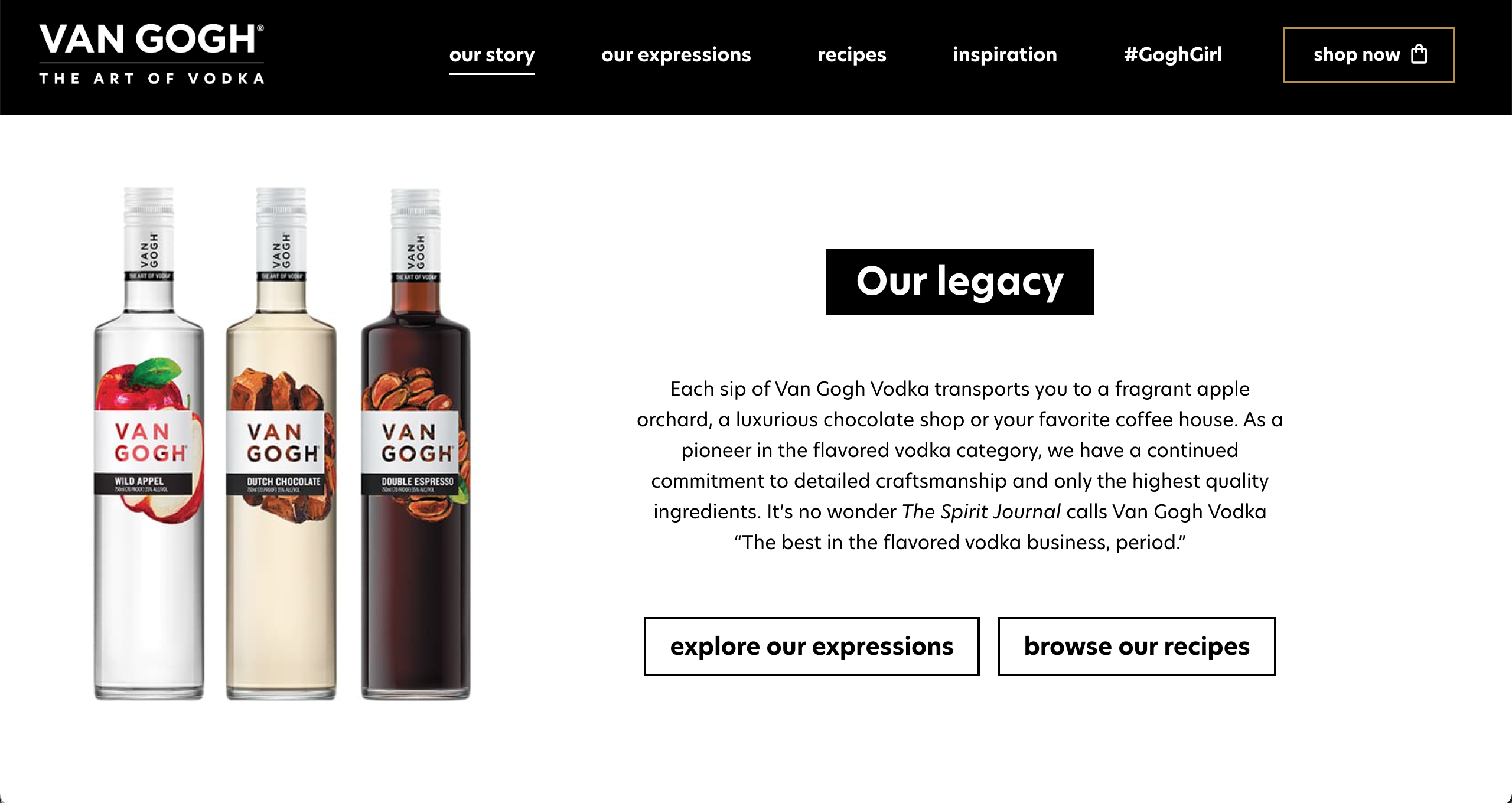 Van Gogh Vodka rebrand asset
