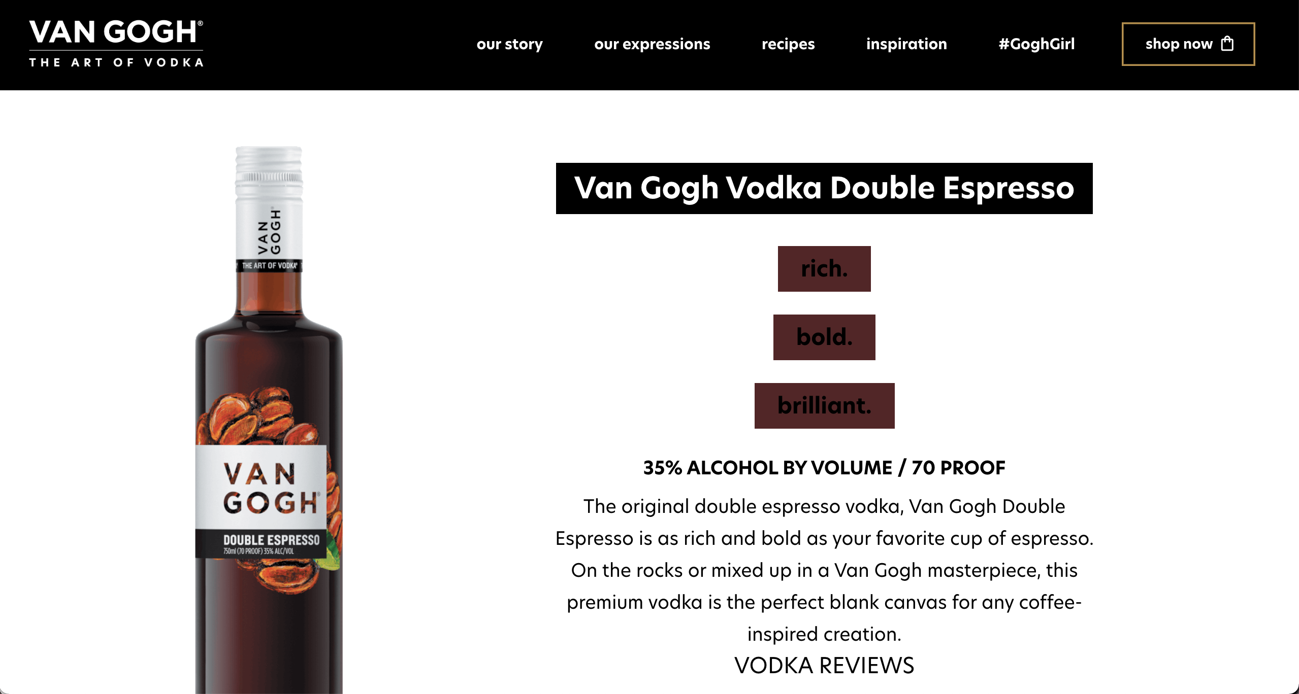Van Gogh Vodka rebrand asset