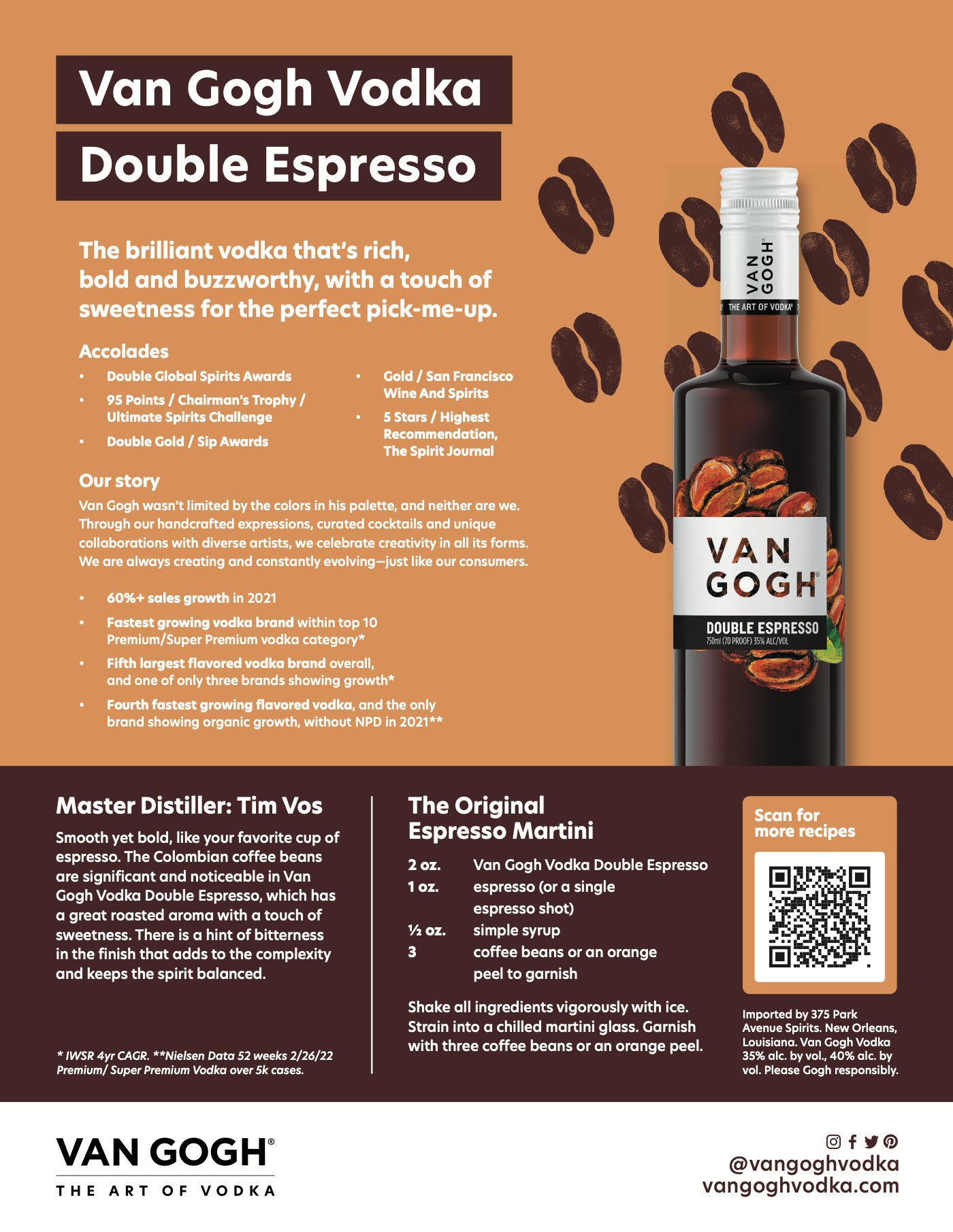 Van Gogh Vodka flavor sell sheet