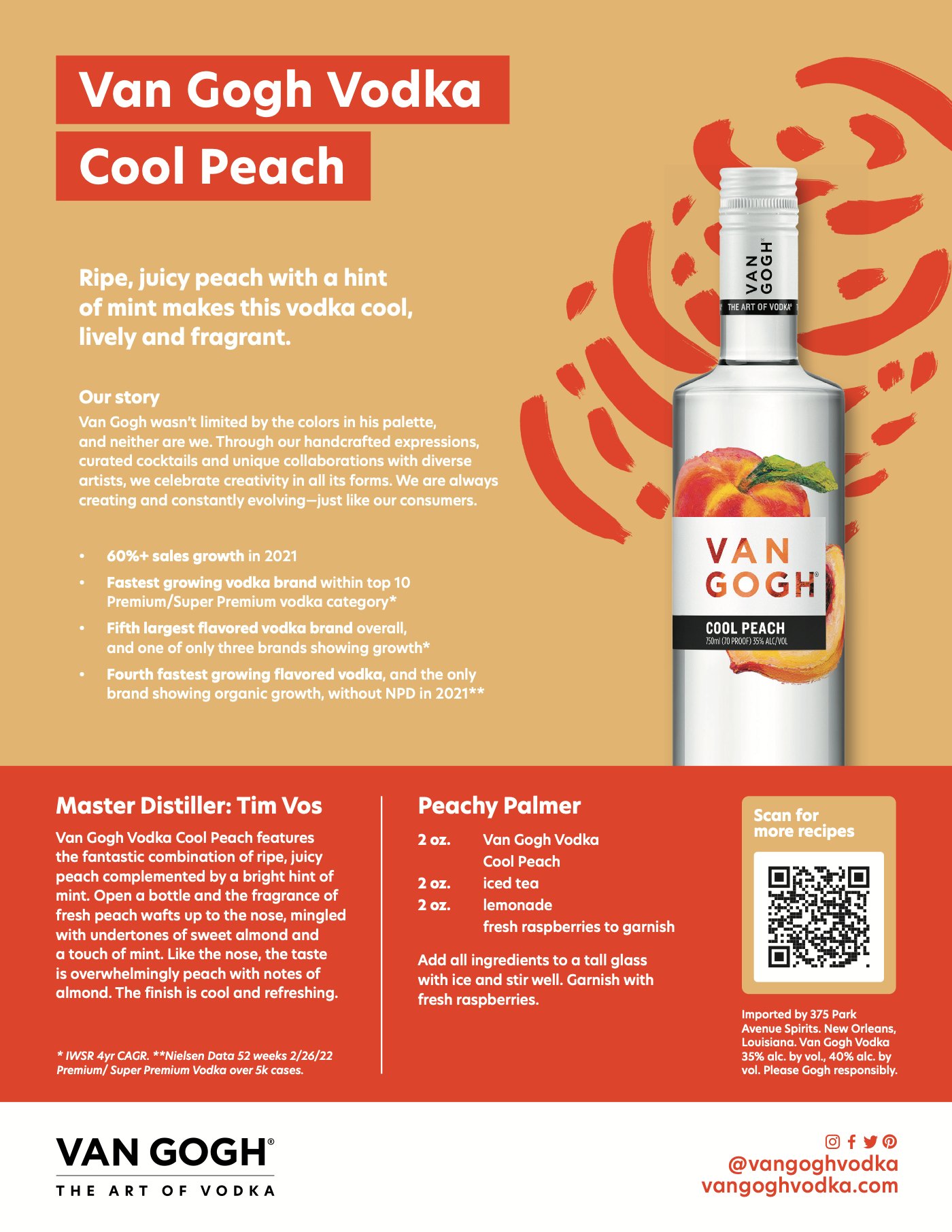 Van Gogh Vodka flavor sell sheet