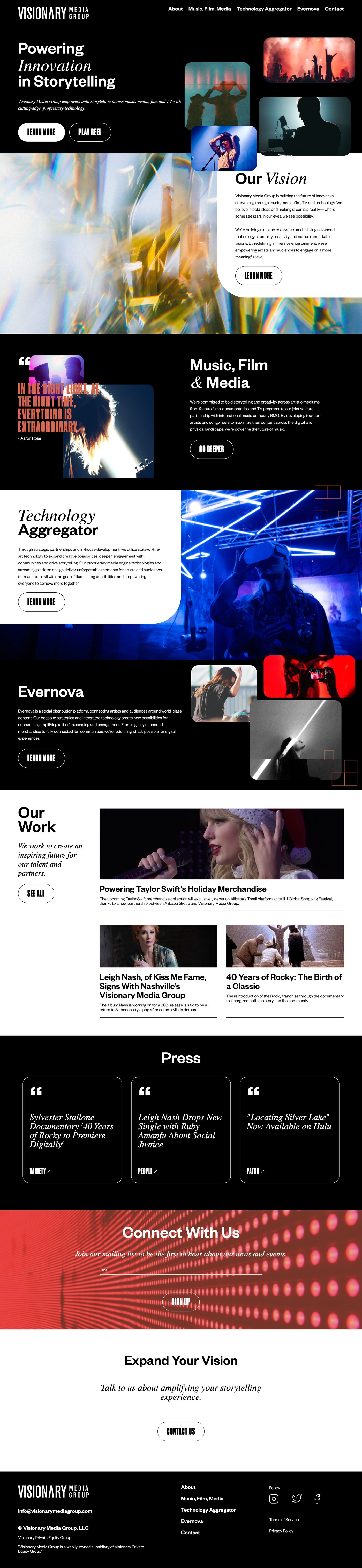 Visionary Media Group website