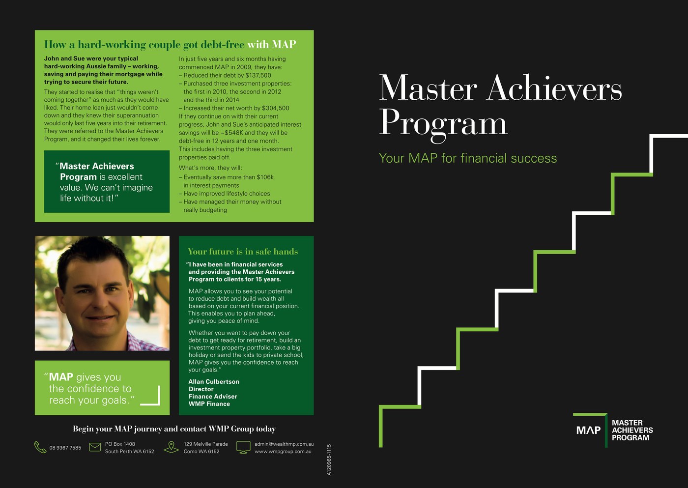 Master Achievers Program brochure: front and back cover